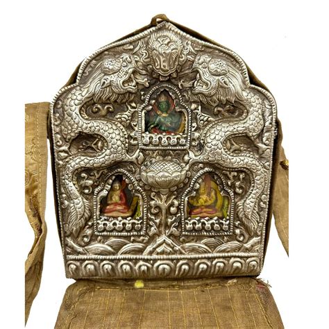 Tibetan Metal Ghau Pendant, Buddhist Prayer Box, Handcarved 